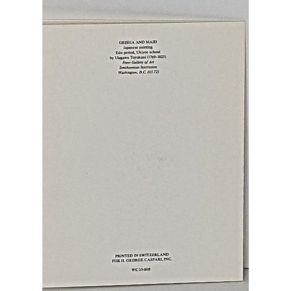 Japanese Art Utagawa Toyokuni 3 Blank Cards(1769-1825) GEISHA AND MAID - Picture 4 of 5